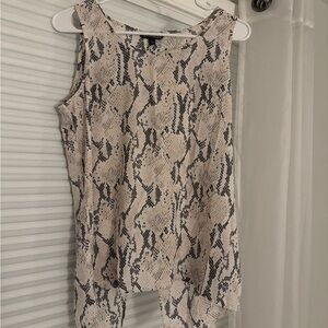 Express Black and Cream and Light Pink Snake Print Tank Top